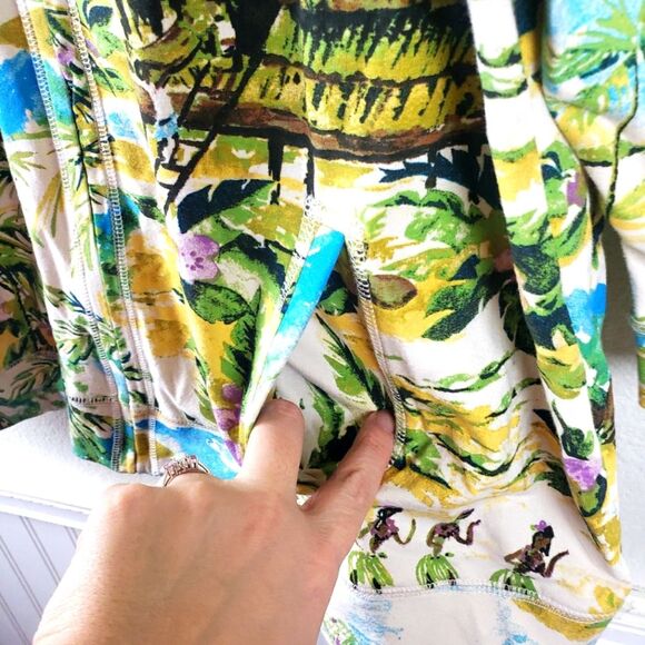Chico's Additions Hawaiian Tropical Print Women's Zip Up Jacket Coat SZ 3/XL - Picture 11 of 15